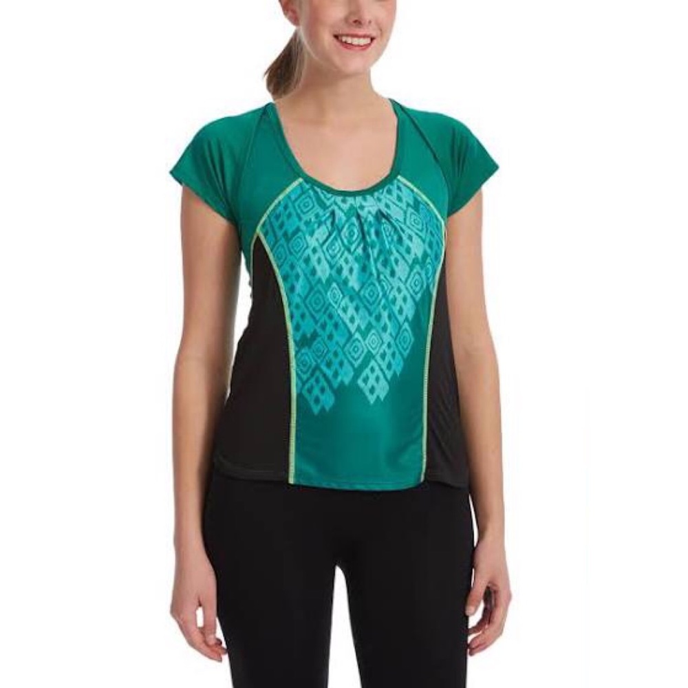Moxie Cycling Co Wrap Green Print Tee NWT Medium